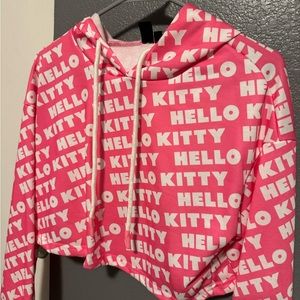 Hot pink cropped Hello Kitty x Shein hoodie size small.